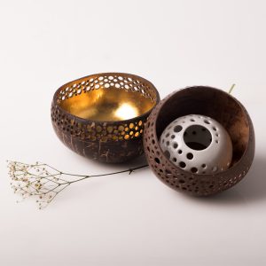 Floating Gravel Candle Holder